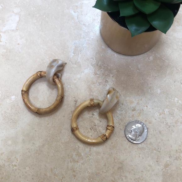 Bamboo & Horn Earrings - Picture 3 of 3